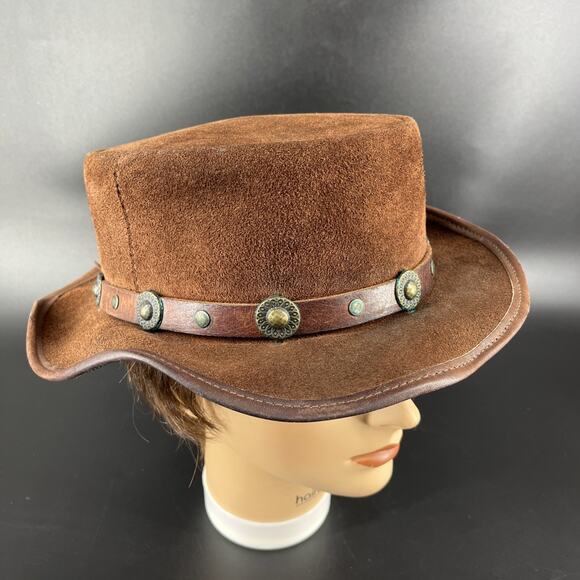 Winfield Cover Co. San Francisco Brown Suede Leather Western Cowboy Hat Medium - Picture 1 of 16
